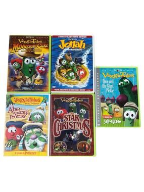 Veggie Tales DVD (5) Lot - TESTED